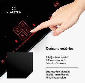 Klarstein NanoGlow indukciós főzőlap, 4 főzőlap, flexi zónák, booster, nano bevonat