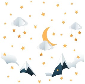 Gyerek falmatrica 90x60 cm Mountains in Stars and Clouds – Ambiance