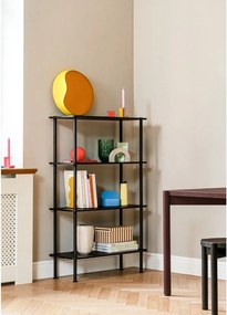 Kék polcos állvány tölgyfa dekorral 80x127x35 cm Teidi – noo.ma