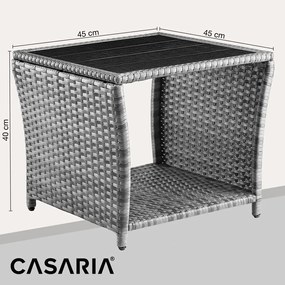 Casaria® Vedis rattan asztal 45x45x40 cm - szürke