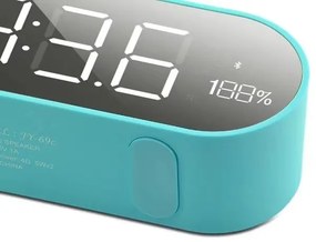 Bluetooth Hangszórós Tükőr Ébresztőóra TF USB AUX FM JY-96C Óra Mikrofon Telefon Kihangosító Hangszóró