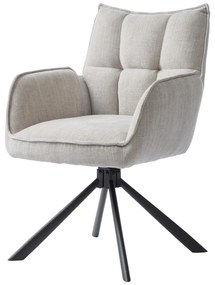 Krémszínű kárpitozott étkezőfotel szett 2 db-os Marilla – Unique Furniture