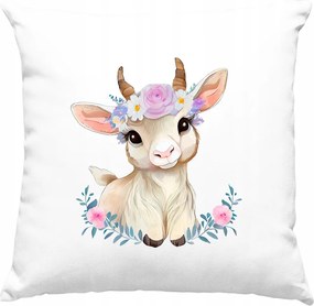 Kecske mintás párna, fehér