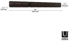 Sötétbarna nyárfa fali fogas Flip – Umbra