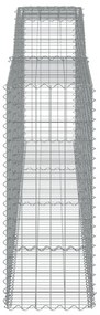 vidaXL 4 db íves horganyzott vas gabion kosár 400x50x120/140 cm