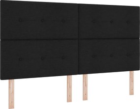 vidaXL Magasságállítható ágyfej fejtámlával Fekete 180 cm szövet