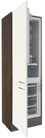 Yorki 60-as alulfagyasztós hűtős kamra szekrény yorki tölgy korpusz selyemfényű fehér fronttal