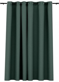 vidaXL zöld vászonhatású sötétítőfüggöny fűzőkarikával 290 x 245 cm