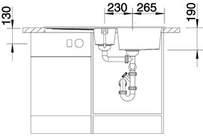 Blanco Metra 6 S, szilgránit mosogató 1000x500x190 mm, 1,5-kamrás, fekete, BLA-525927