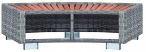 szürke polyrattan spa fellépő 92 x 45 x 25 cm