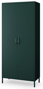 Gardróbszekrény FLAVIO, 800 x 1850 x 450 mm, Modern: palack zöld