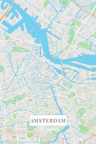 Amsterdam color Térképe, (26.7 x 40 cm)