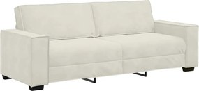 vidaXL 3 személyes krémszínű bársony kanapé 220x78x84 cm