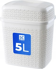 Fürdőszobai Szemeteskosár 5L Fehér Fürdőszoba Wc-hez Billenő Szemetes Fedéllel