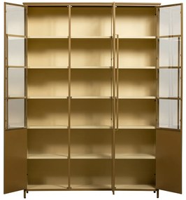 Mustársárga fém tálalószekrény 140x200x44 cm Exhibit – WOOOD