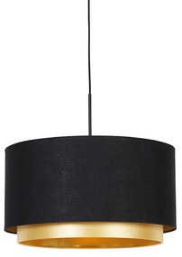 Modern függőlámpa fekete arannyal 47 cm kettős árnyékolóval - Combi