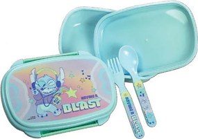 Disney Lilo és Stitch, a csillagkutya Blast szendvicsdoboz + evőeszköz szett