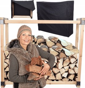 Kandalló fa állvány fa huzattal 0,4 m3 Öko Tömör