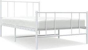 vidaXL fehér fém ágykeret fej- és lábtámlával 90 x 190 cm
