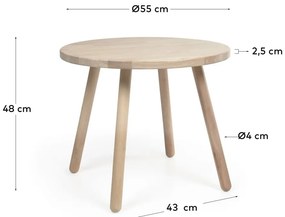 Dilcia kaucsukfa gyerek asztal, ø 55 cm - Kave Home