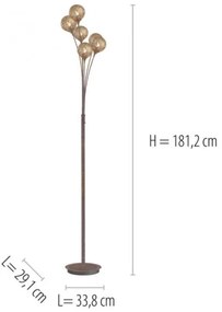 Paul Neuhaus 398-48 - Állólámpa GRETA 6xG9/40W/230V