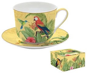 R2S.1454EXPA Porcelán reggelizőcsésze+alj 400ml dobozban,Exotic Paradise