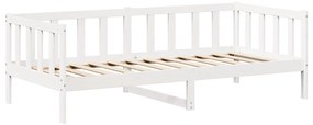 fehér tömör fenyőfa kanapéágy és pad tetővel 80 x 200 cm