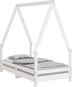 vidaXL fehér tömör fenyőfa gyerekágykeret 70 x 140 cm