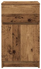 2 db antik fa színű szerelt fa éjjeliszekrény 39x35x65 cm