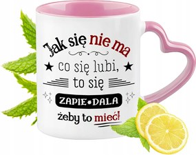 Vicces Rózsaszín Bögre Szív Alakú Füllel Ajándék