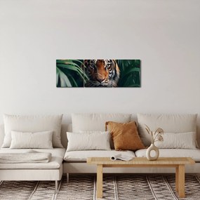 Kép - Egy tigris portréja a dzsungelben (órával) (90x30 cm)