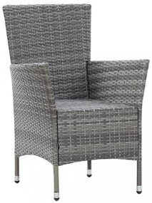 9 részes szürke polyrattan kültéri étkezőgarnitúra párnákkal