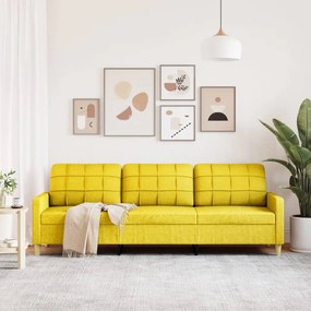3 személyes világossárga szövet kanapé 210 cm
