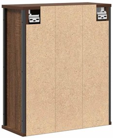 barna tölgy fürdőszoba fali szekrény tükörrel 50x21x60 cm