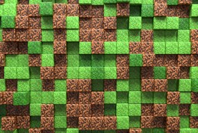 Vinyl flizelin tapéta fiúnak Minecraft 3D wz4 370x255cm