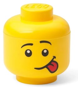 Sárga fej alakú tárolódoboz, lökött, 10,5 x 10,6 x 12 cm - LEGO®