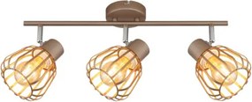 Globo 54663-3 Mennyezeti lámpa, fém matt kávébarna/krómozott, matt kávébarna fémrudak, forgatható/dönthető, HxSzxM: 500x125x175mm, 3x E27 40W 230V izzók nélkül