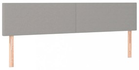 világosszürke szövet rugós és LED-es ágy matraccal 160x200 cm