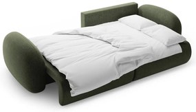 Zöld zsenília kinyitható-tárolóhelyes sarokkanapé Tonale – Cosmopolitan Design