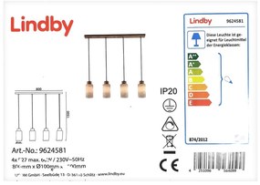 Lindby Lindby - Csillár zsinóron NICUS 4xE27/60W/230V LW1081