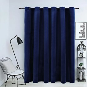 sötétkék bársony sötétítőfüggöny fémkarikákkal 290 x 245 cm