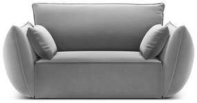 Világosszürke bársony fotel Vanda – Mazzini Sofas