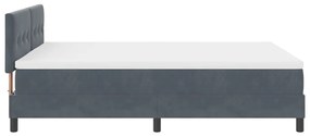 Boxspring Ágy Mattal Sötétszürke 140x200 cm Bársony