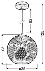 Csillár zsinóron SFINKS 1xE27/60W/230V