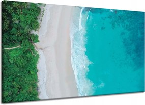 Vászonkép Víz Hullámok Tengerpart Fák Természet 120x70 cm