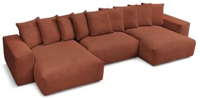 Téglavörös kordbársony sarokkanapé Voltaire – Bobochic Paris