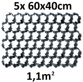 PROSPERPLAST Füvesítő blokkok PLANT fekete 60x40cm - 1,1m2