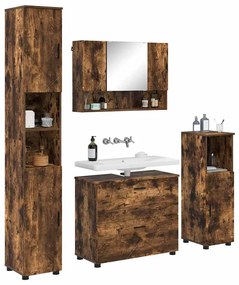 Fürdőszoba bútor szett 4 pcs Füstölt tölgy 30 x 35 x 192 cm