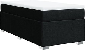 vidaXL fekete szövet rugós ágy matraccal 80 x 200 cm