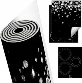 Tűzhelyvédő Szőnyeg Asztali Dekoráció 40x52 fekete gyémántok